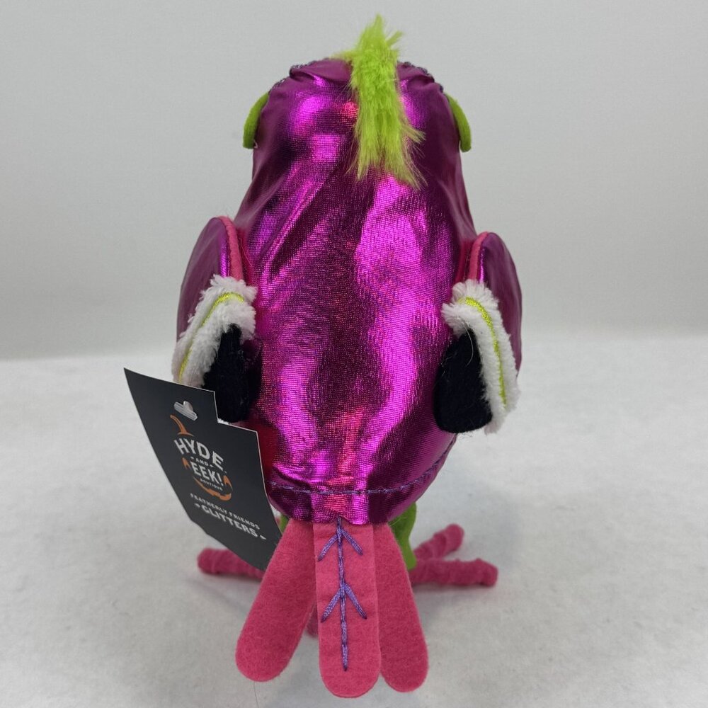 Hyde & Eek! Glitter Featherly Friends Halloween Bird Neon Pink 80's Skeleton NEW - Picture 3 of 12
